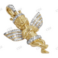 Two Tone VVS Moissanite Crowned Angel pendant Charm Hip Hop Pendent CustomDiamJewel