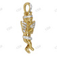 Two Tone VVS Moissanite Crowned Angel pendant Charm Hip Hop Pendent CustomDiamJewel