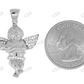 Sterling Silver moissanite Genuine Diamond Crossed Angel Pendant Hip Hop Pendent CustomDiamJewel
