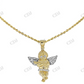 925 VVS Moissanite Genuine Diamond Crossed Angel Pendant Hip Hop Pendent CustomDiamJewel