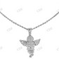 Sterling Silver moissanite Genuine Diamond Crossed Angel Pendant Hip Hop Pendent CustomDiamJewel