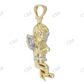 925 VVS Moissanite Genuine Diamond Crossed Angel Pendant Hip Hop Pendent CustomDiamJewel