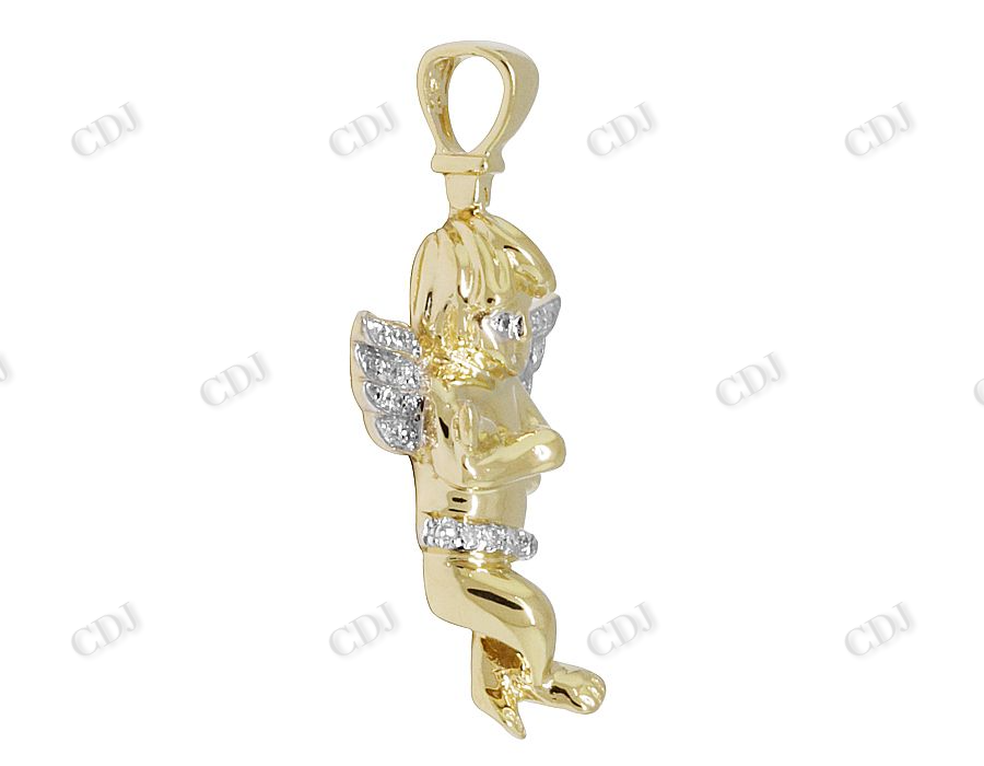 925 VVS Moissanite Genuine Diamond Crossed Angel Pendant Hip Hop Pendent CustomDiamJewel