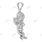 Sterling Silver moissanite Genuine Diamond Crossed Angel Pendant Hip Hop Pendent CustomDiamJewel
