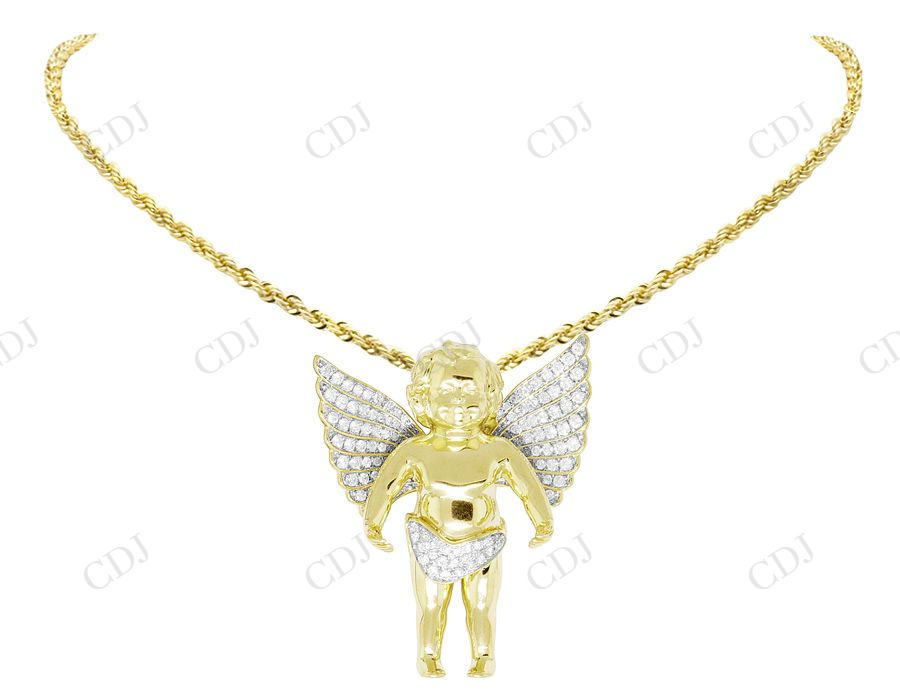 925 VVS Moissanite Cherub Baby Angel Diamond Pendant Hip Hop Pendent CustomDiamJewel
