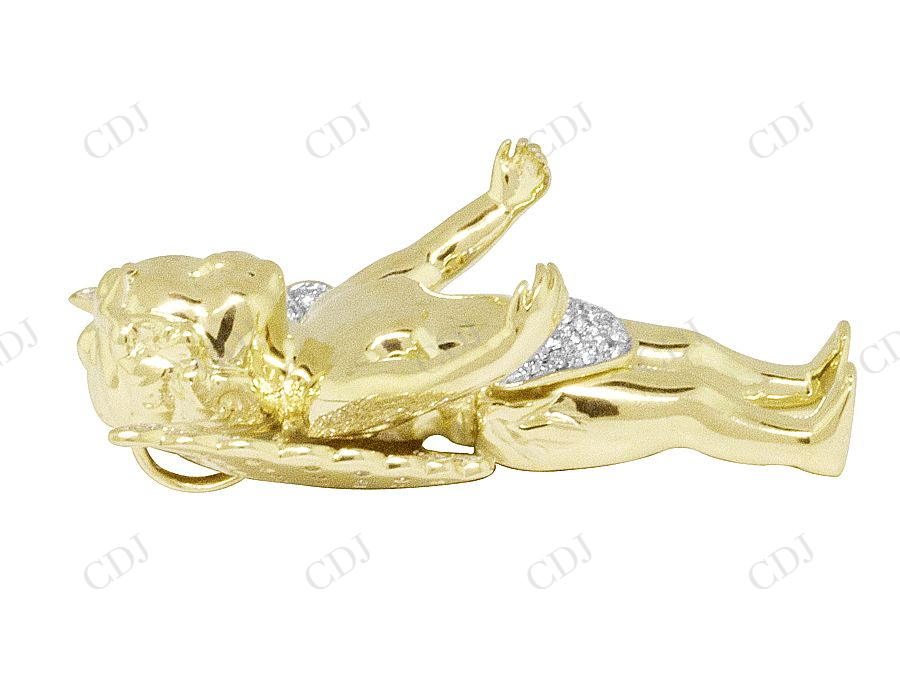 925 VVS Moissanite Cherub Baby Angel Diamond Pendant Hip Hop Pendent CustomDiamJewel