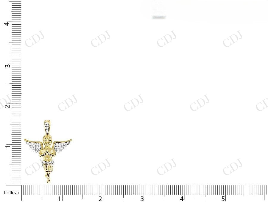 VVS Moissanite Praying Angel Real Diamond Pendant Charm Hip Hop Pendent CustomDiamJewel