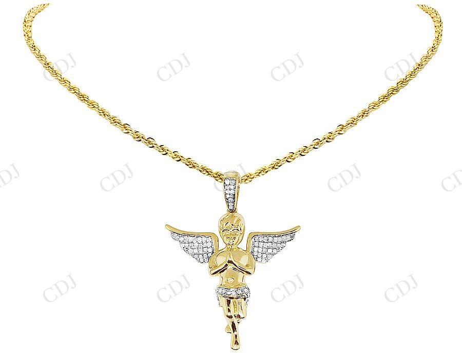 VVS Moissanite Praying Angel Real Diamond Pendant Charm Hip Hop Pendent CustomDiamJewel