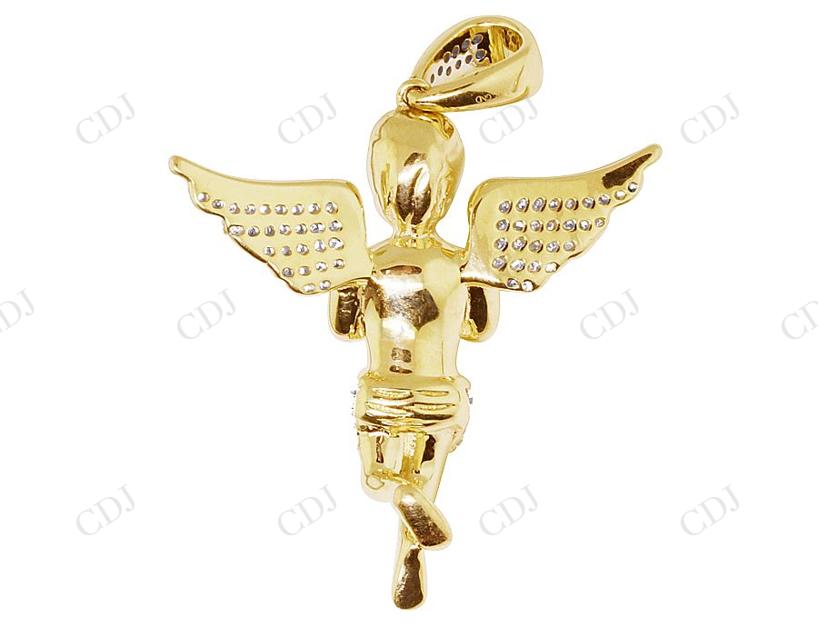 VVS Moissanite Praying Angel Real Diamond Pendant Charm Hip Hop Pendent CustomDiamJewel