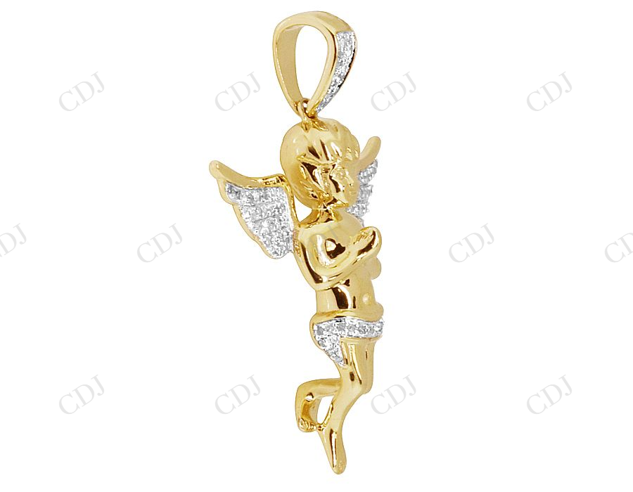 VVS Moissanite Praying Angel Real Diamond Pendant Charm Hip Hop Pendent CustomDiamJewel