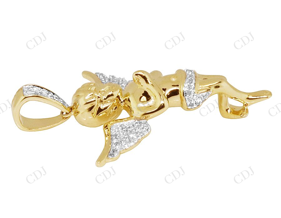VVS Moissanite Praying Angel Real Diamond Pendant Charm Hip Hop Pendent CustomDiamJewel