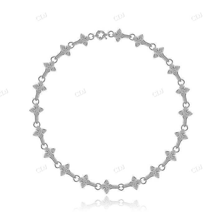 Diamond 18MM Snow Flake Cross Station Chain hip hop jewelry CustomDiamJewel