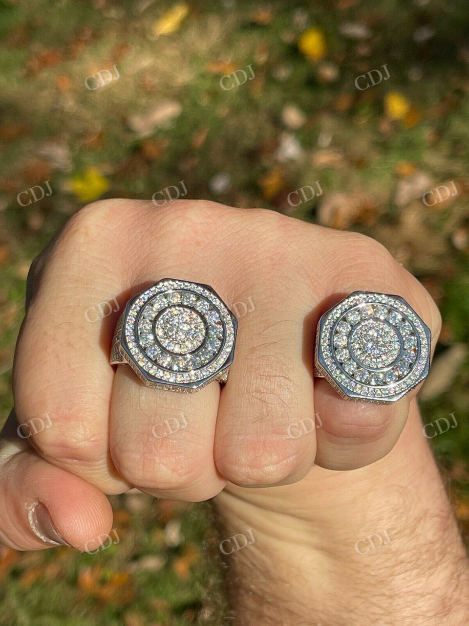 Unique Geometric Octagonal Shape Diamond Ring  customdiamjewel   