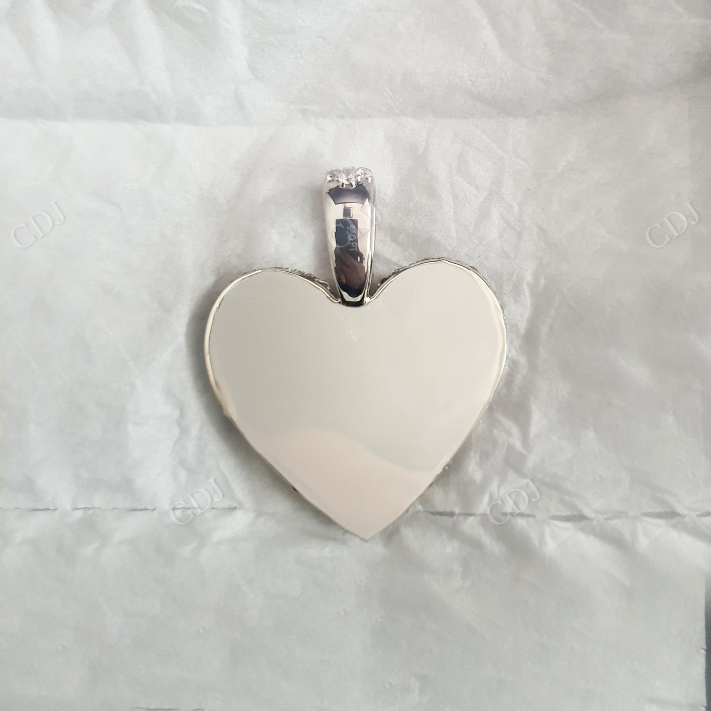 Broken Heart Moissanite Diamond Silver Pendant