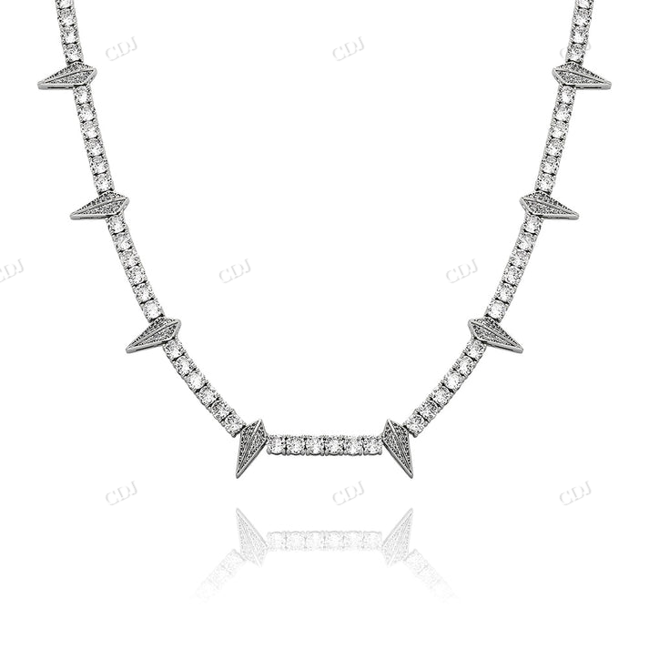 10K Gold 4mm Claw Stationed Diamond Tennis Chain hip hop jewelry CustomDiamJewel