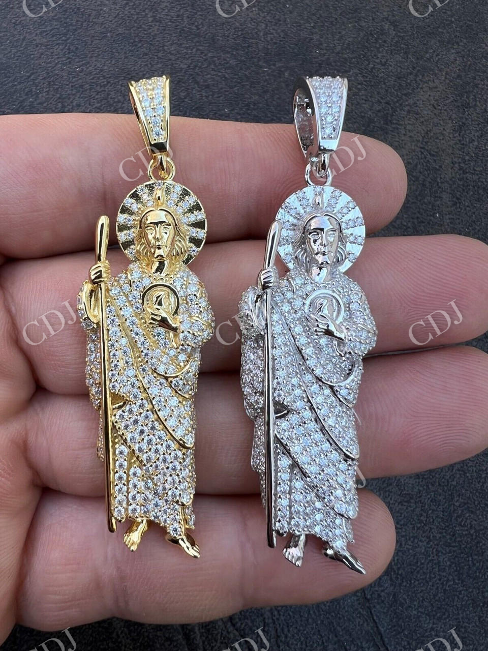 St Jude San Judas Tadeo Iced Pendant  customdiamjewel   