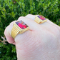Emerald Cut Red Ruby Wedding Ring  customdiamjewel   