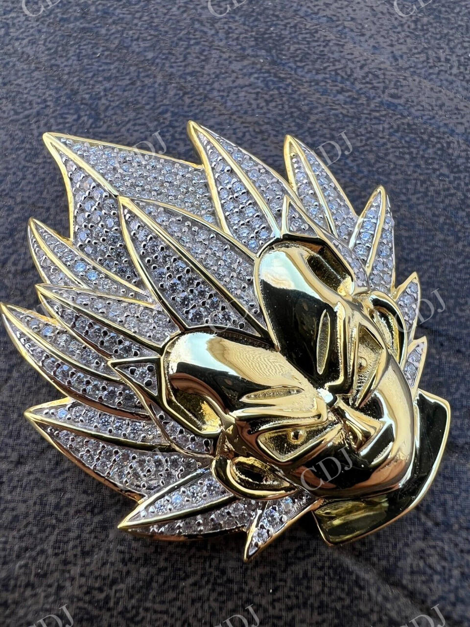 Iced Goku Super Saiyan Dragon Ball Pendant  customdiamjewel   