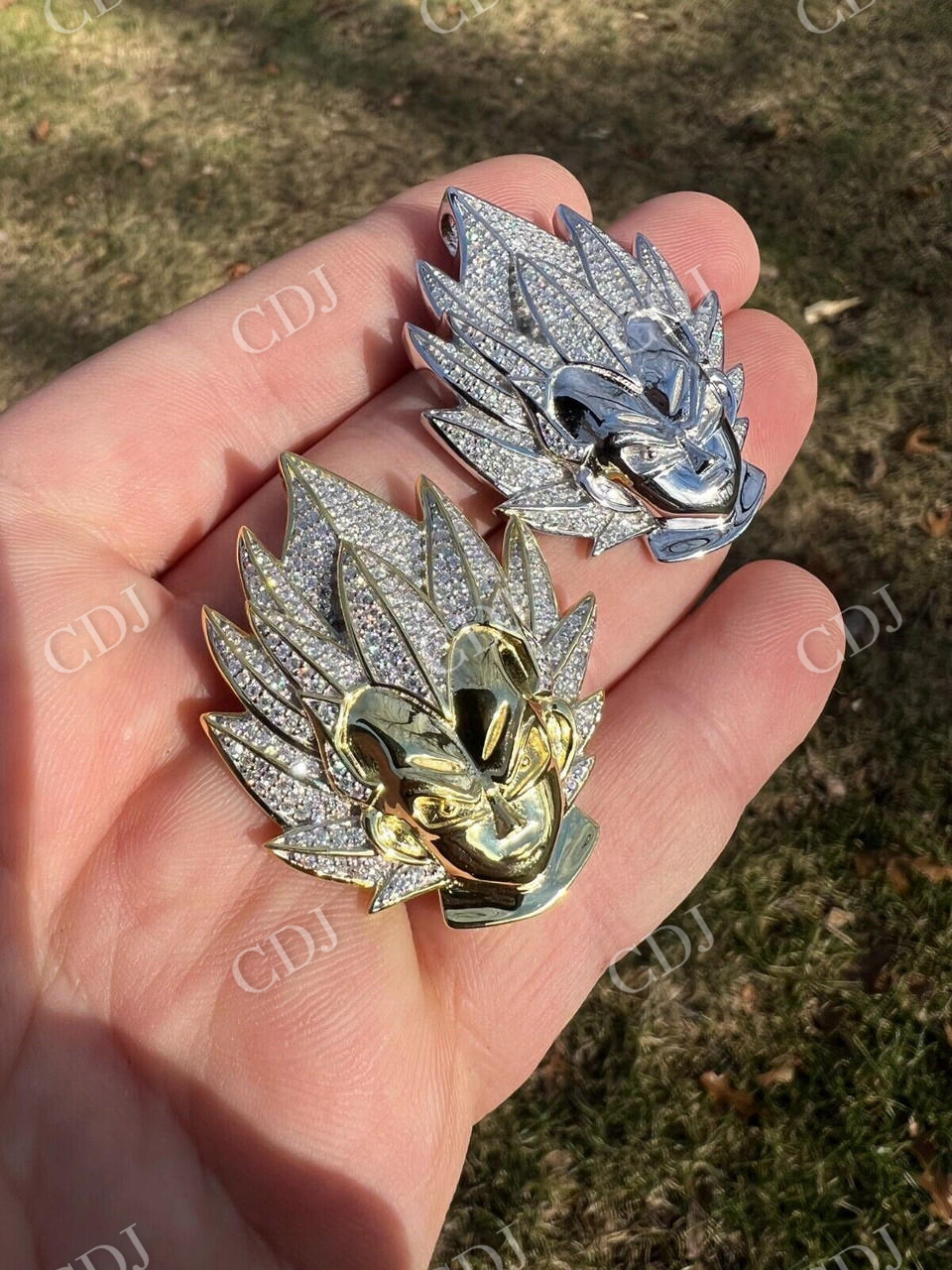 Iced Goku Super Saiyan Dragon Ball Pendant  customdiamjewel   