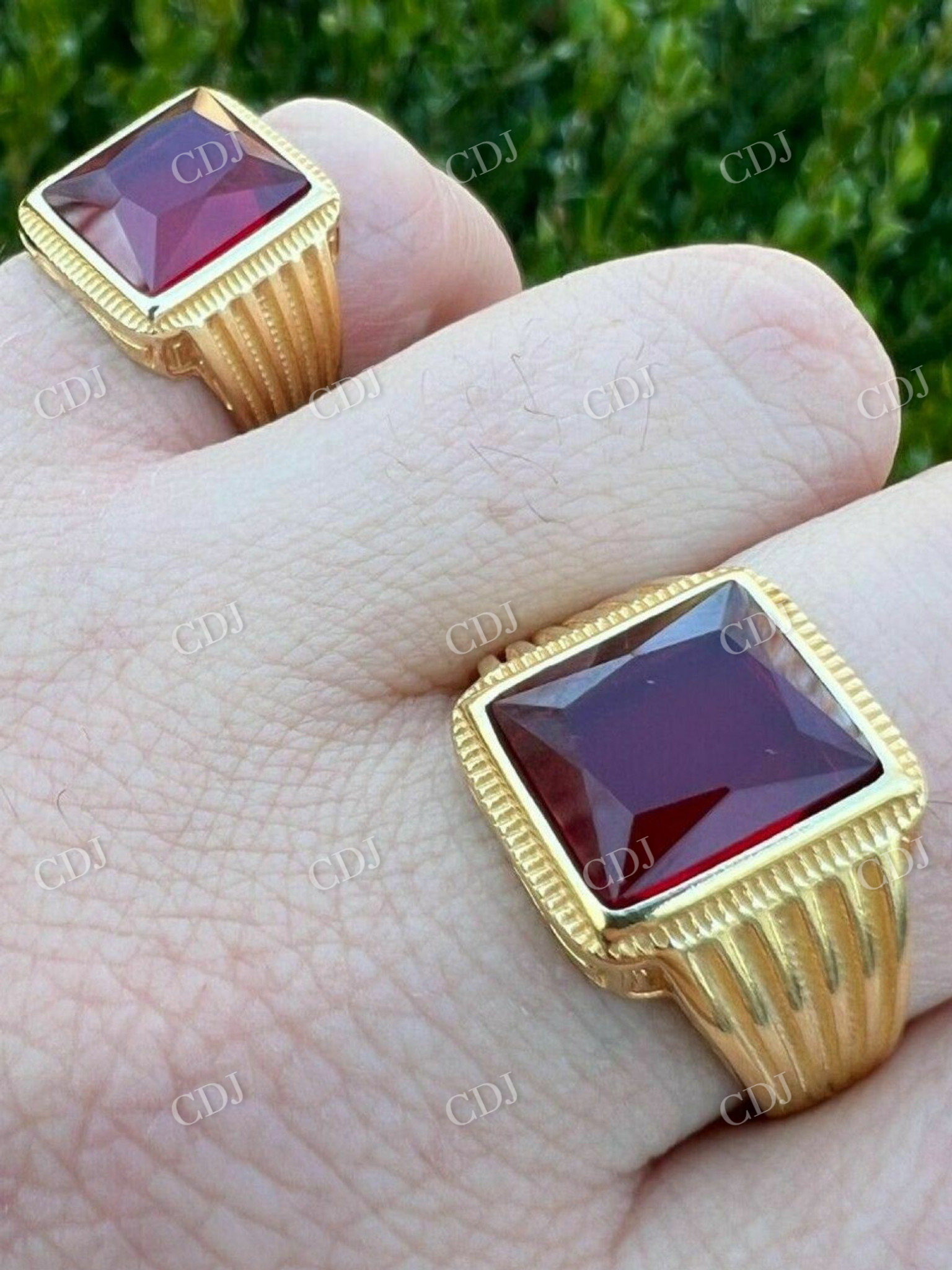Emerald Cut Red Ruby Wedding Ring  customdiamjewel   