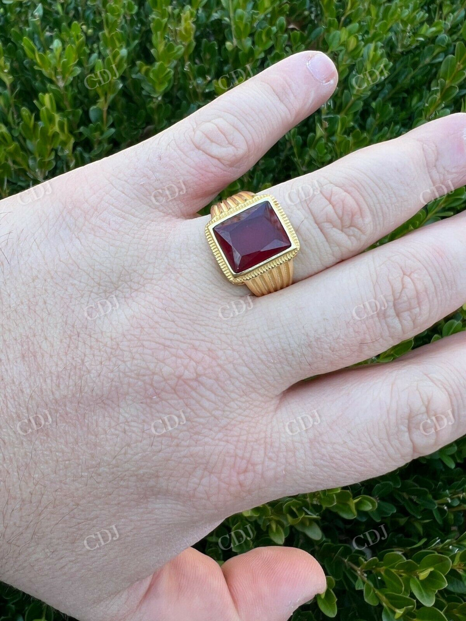 Emerald Cut Red Ruby Wedding Ring  customdiamjewel   