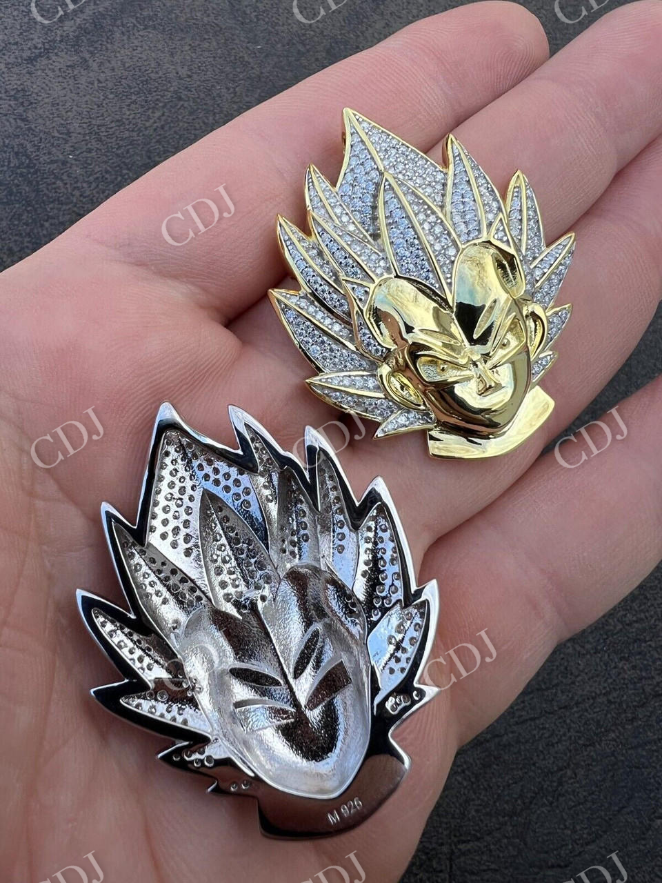 Iced Goku Super Saiyan Dragon Ball Pendant  customdiamjewel   