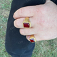 Emerald Cut Red Ruby Wedding Ring  customdiamjewel   