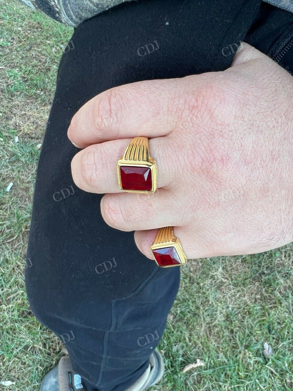 Emerald Cut Red Ruby Wedding Ring  customdiamjewel   