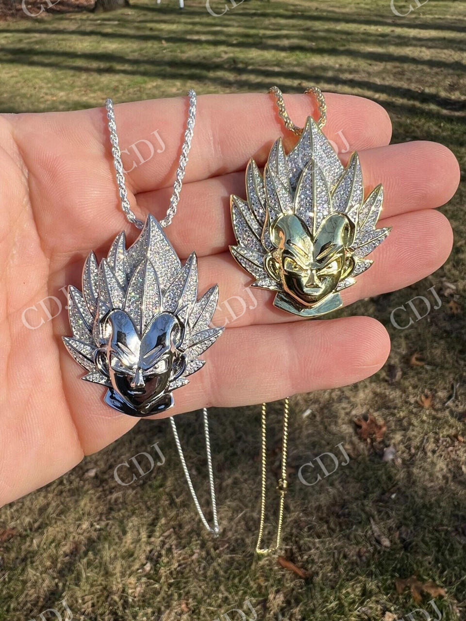 Iced Goku Super Saiyan Dragon Ball Pendant  customdiamjewel   