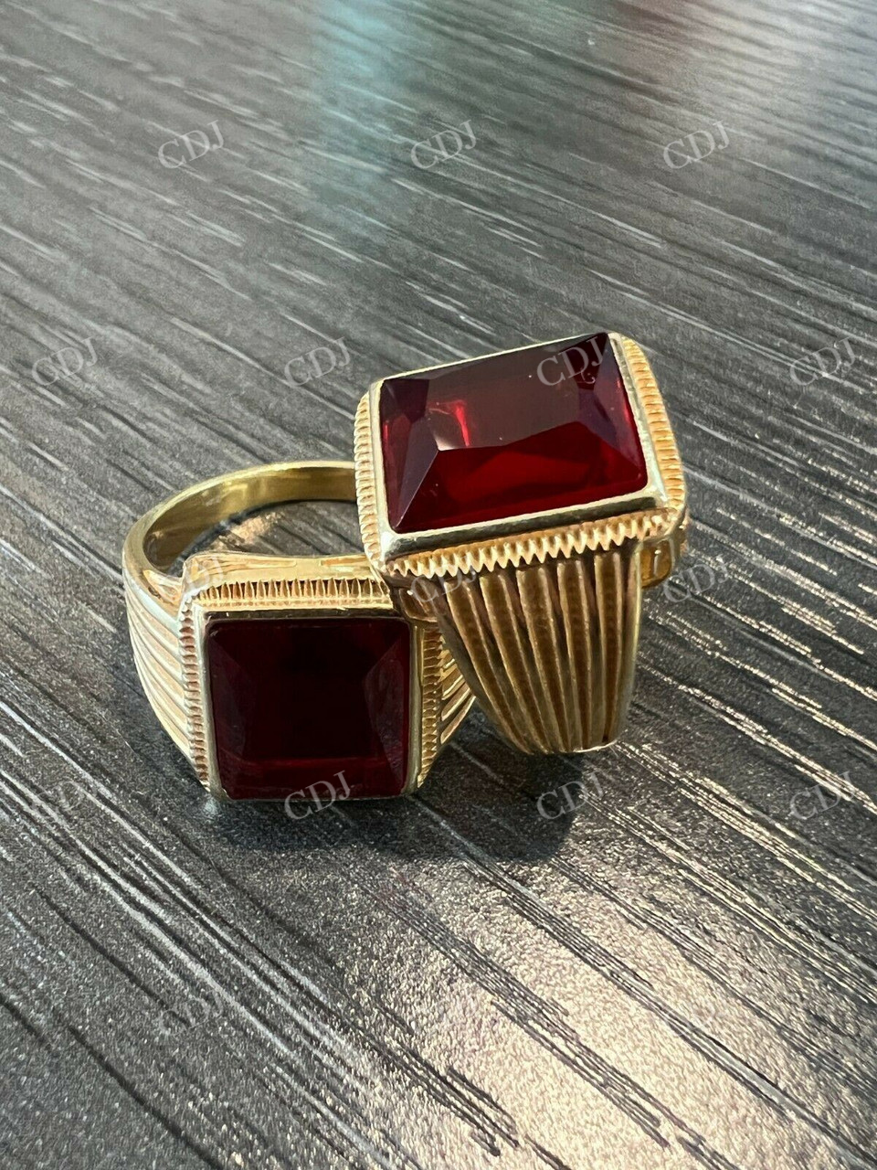 Emerald Cut Red Ruby Wedding Ring  customdiamjewel   