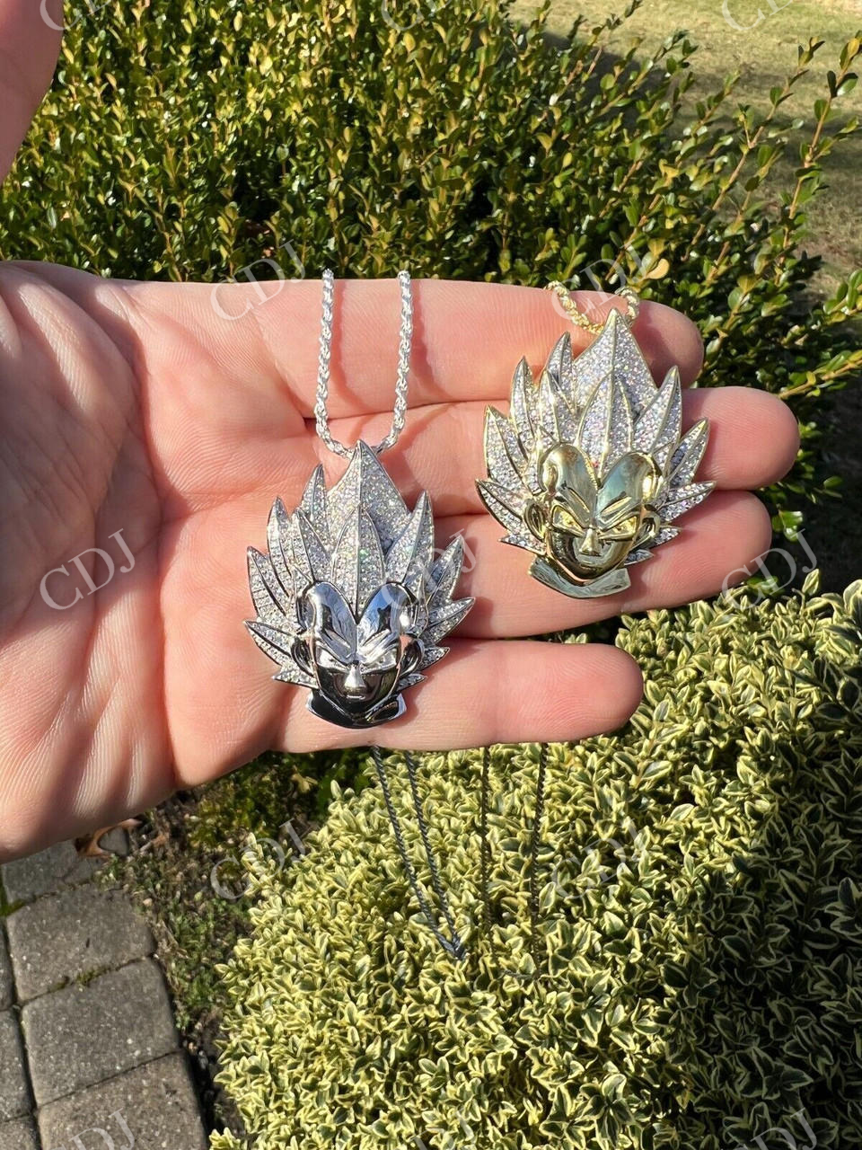 Iced Goku Super Saiyan Dragon Ball Pendant  customdiamjewel   