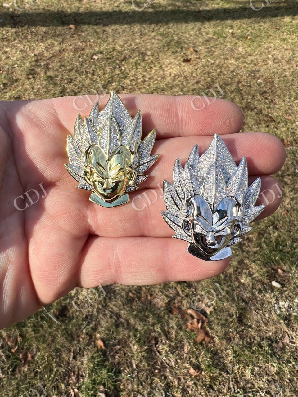 Iced Goku Super Saiyan Dragon Ball Pendant  customdiamjewel   