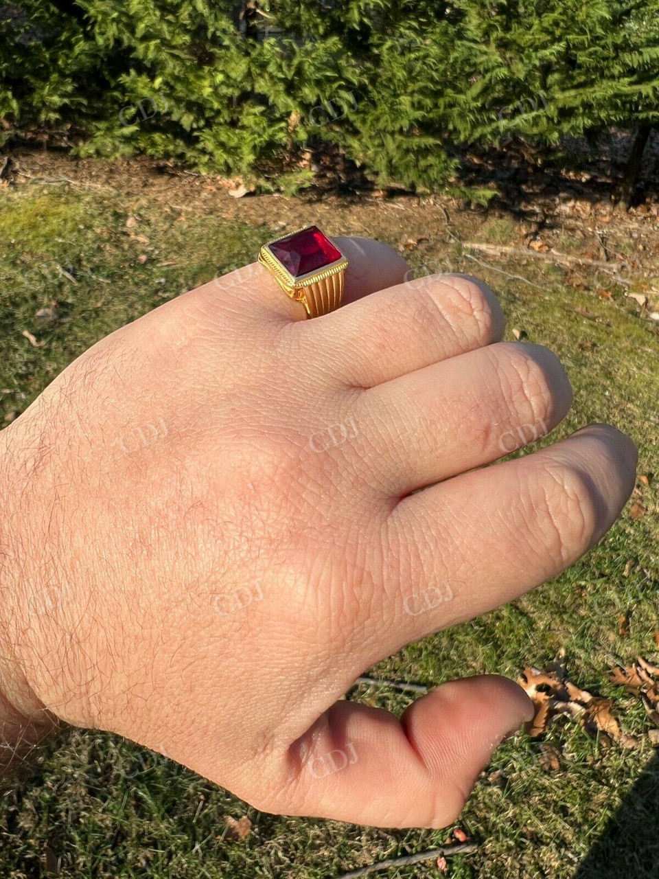 Emerald Cut Red Ruby Wedding Ring  customdiamjewel   