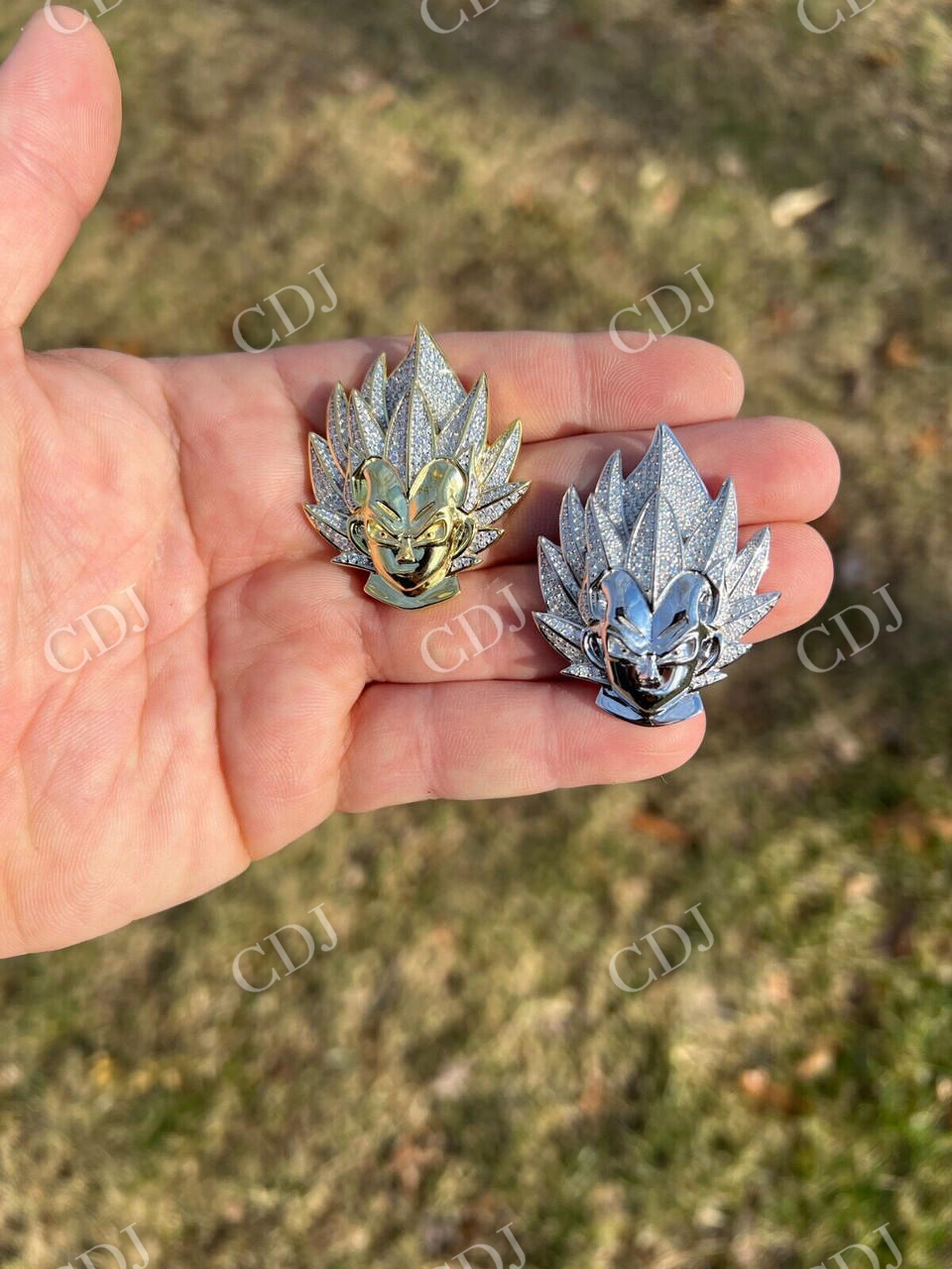 Iced Goku Super Saiyan Dragon Ball Pendant  customdiamjewel   