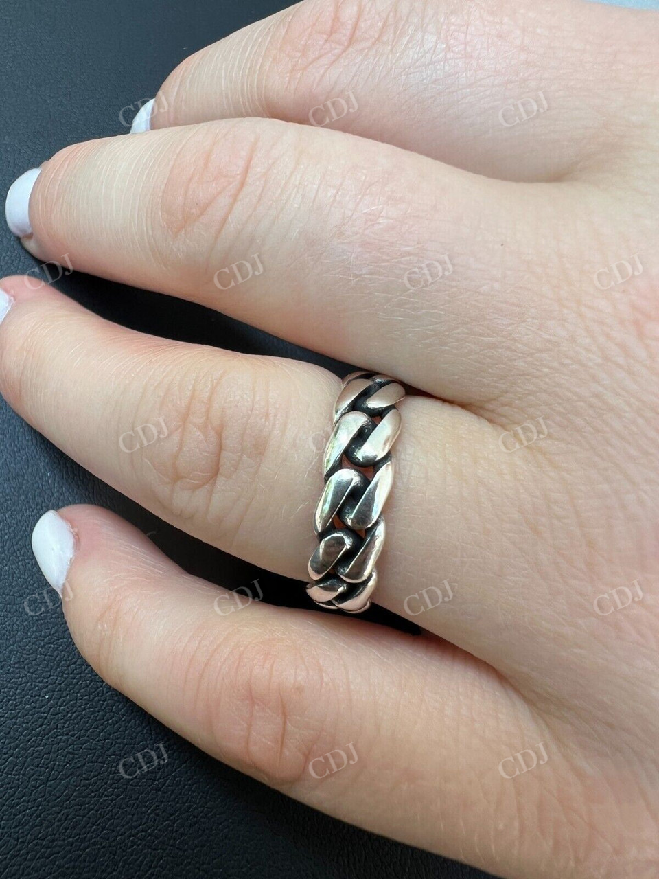 Hip Hop Style Plain Cuban Link Ring  customdiamjewel   