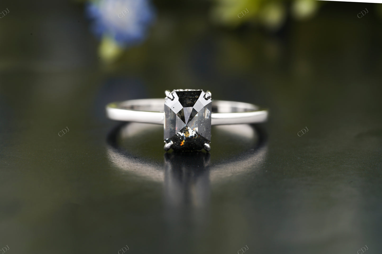Radiant Moissanite Diamond White Gold Ring