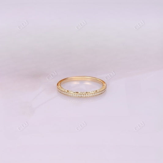 0.08CT Round Cut Natural Diamond Milgrain Weddung Band  customdiamjewel 10 KT Solid Gold Yellow Gold VVS-EF