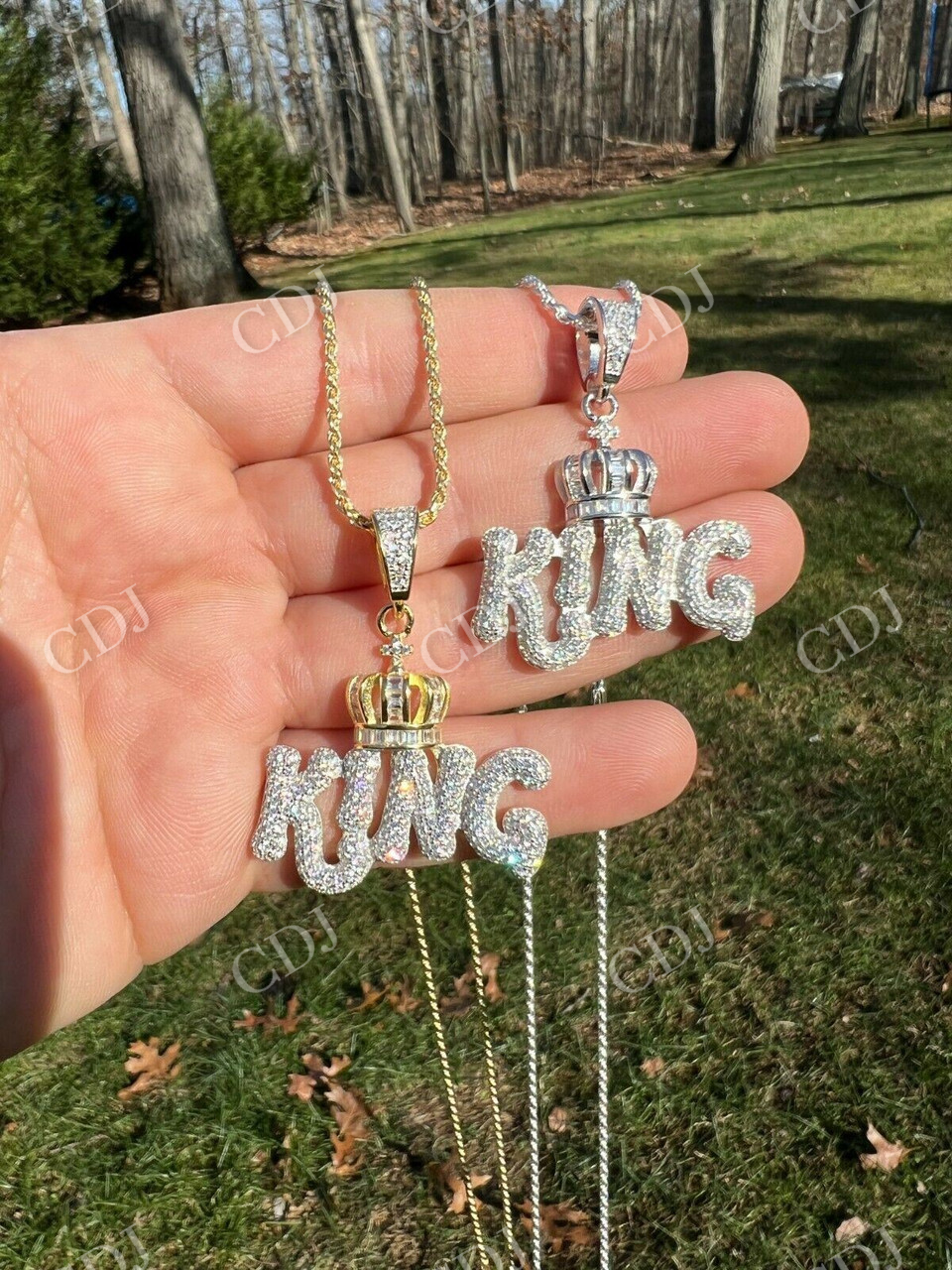 Hip Hop King With Crown Pendant  customdiamjewel   