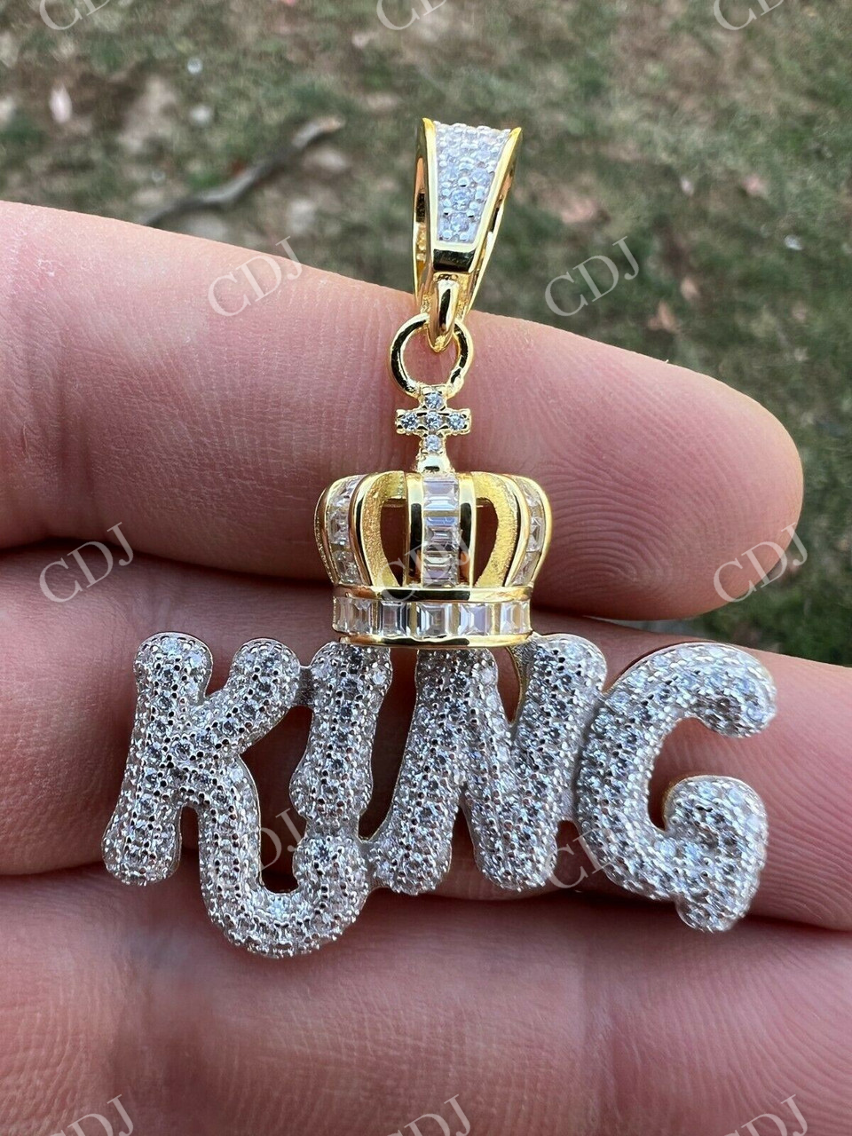 Hip Hop King With Crown Pendant  customdiamjewel   