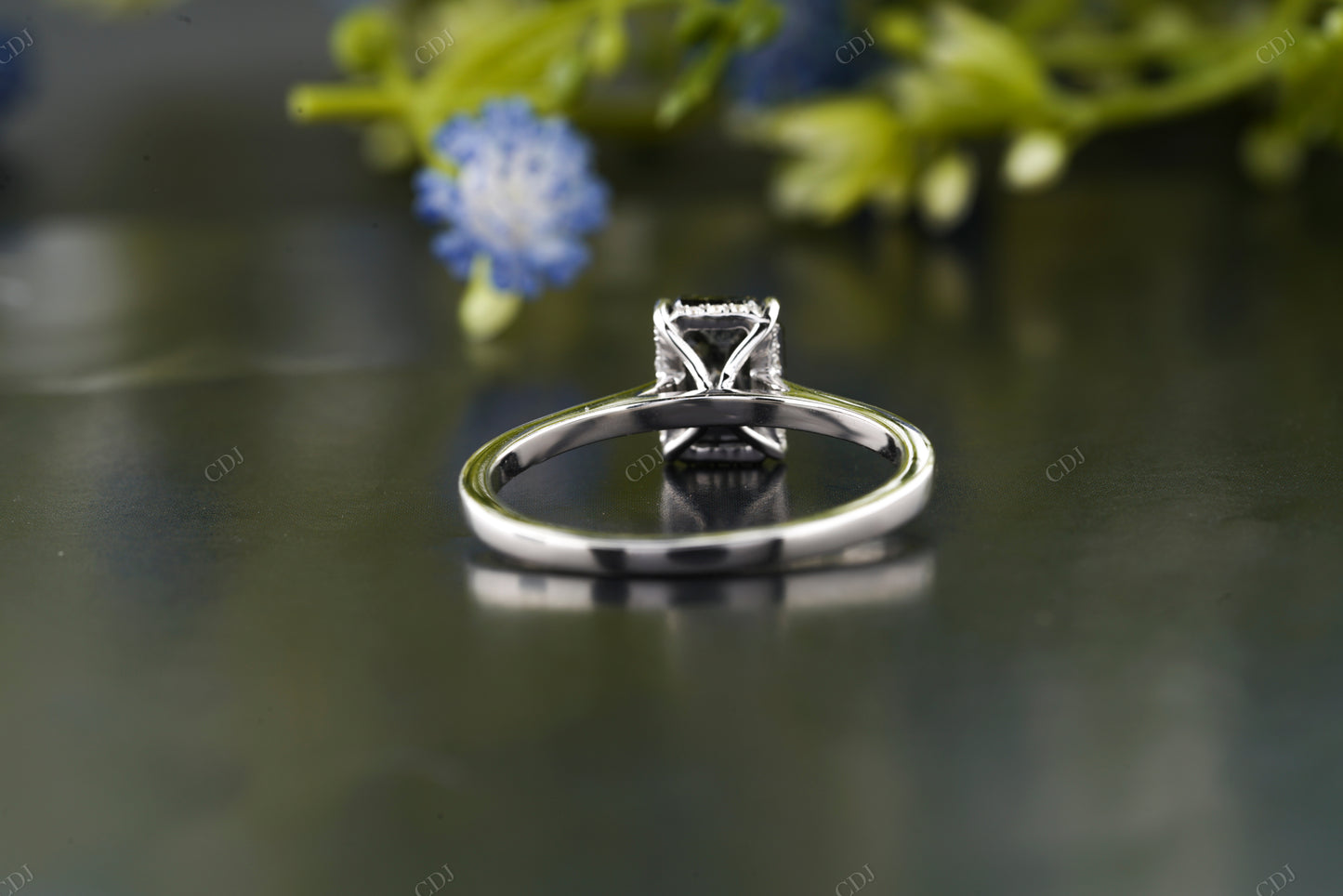 Radiant Moissanite Diamond White Gold Ring