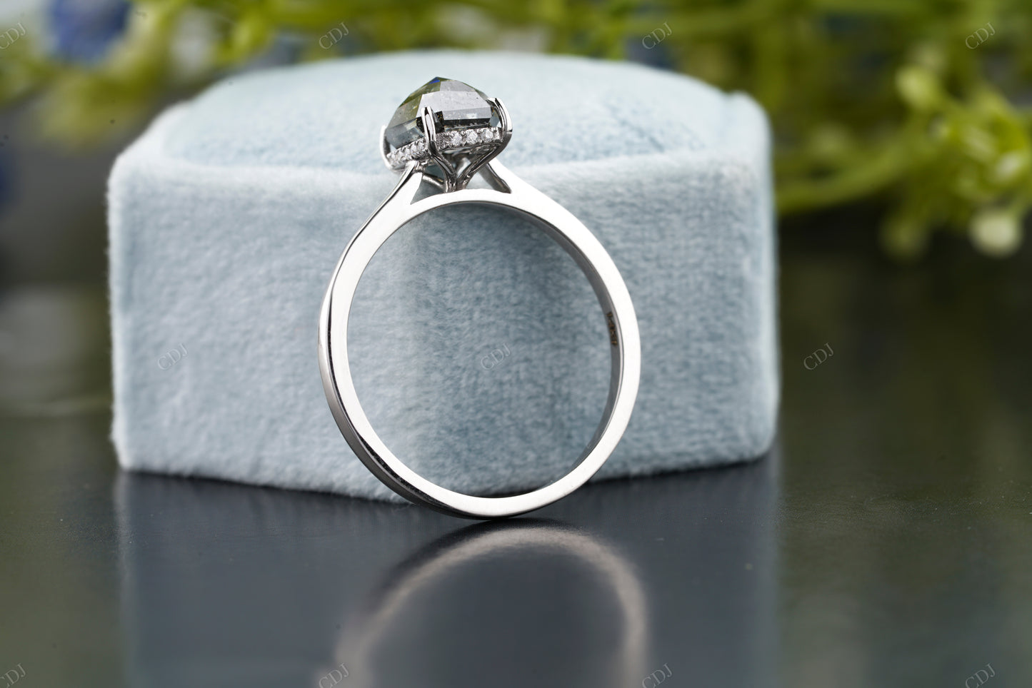 Radiant Moissanite Diamond White Gold Ring