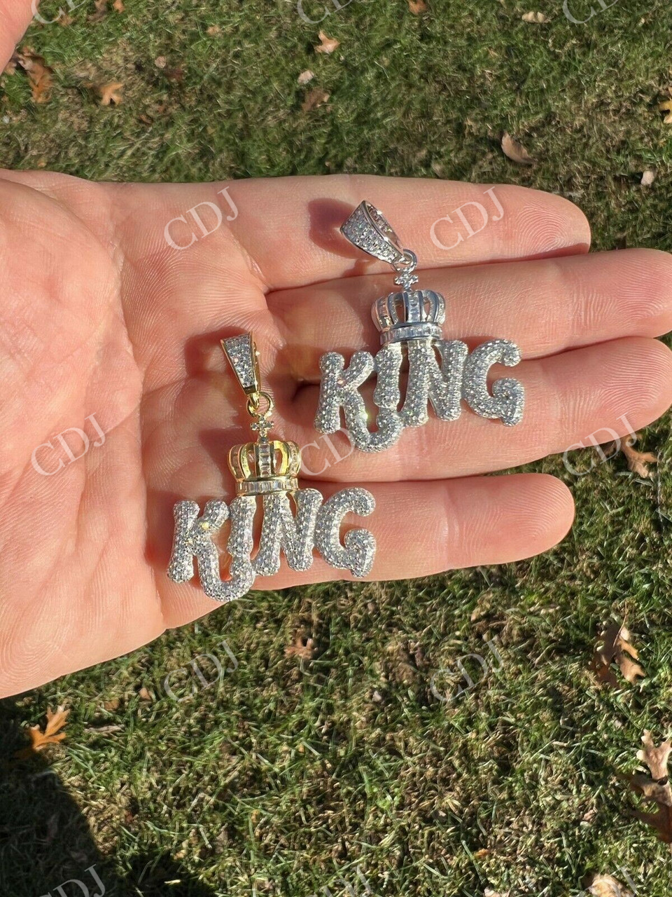 Hip Hop King With Crown Pendant  customdiamjewel   