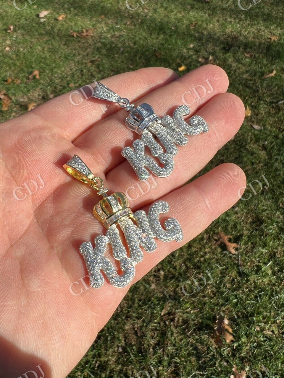 Hip Hop King With Crown Pendant  customdiamjewel   