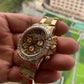 Rolex Tiger Of The Eye Gold Plated Bugatte Diamond Watch customdiamjewel
