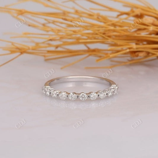0.36CT Round Cut Real Diamond Stacking Wedding Band  customdiamjewel 10 KT Solid Gold White Gold VVS-EF