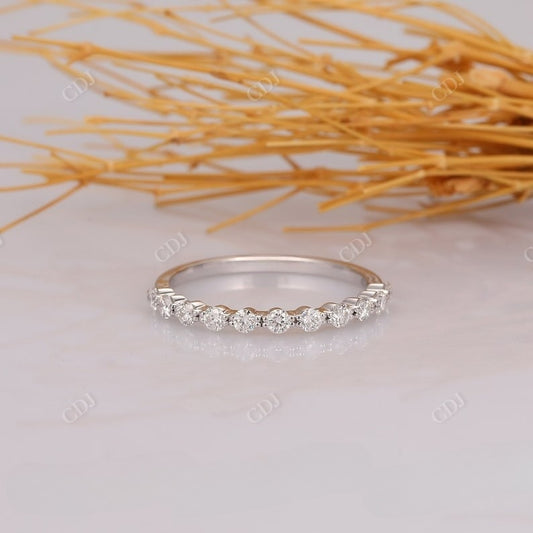 Round White Gold Lab Grown Diamond Wedding Band Wedding Band customdiamjewel   