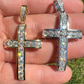 Channel Set Mens Hip Hop Tennis Cross Pendant  customdiamjewel   