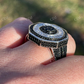 Solid White Gold Black Diamond Ring  customdiamjewel   