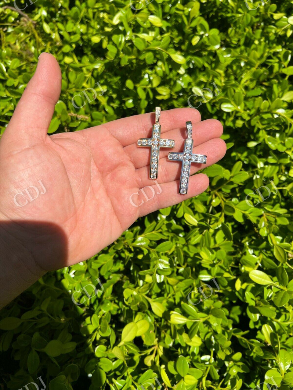 Channel Set Mens Hip Hop Tennis Cross Pendant  customdiamjewel   