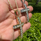 Channel Set Mens Hip Hop Tennis Cross Pendant  customdiamjewel   